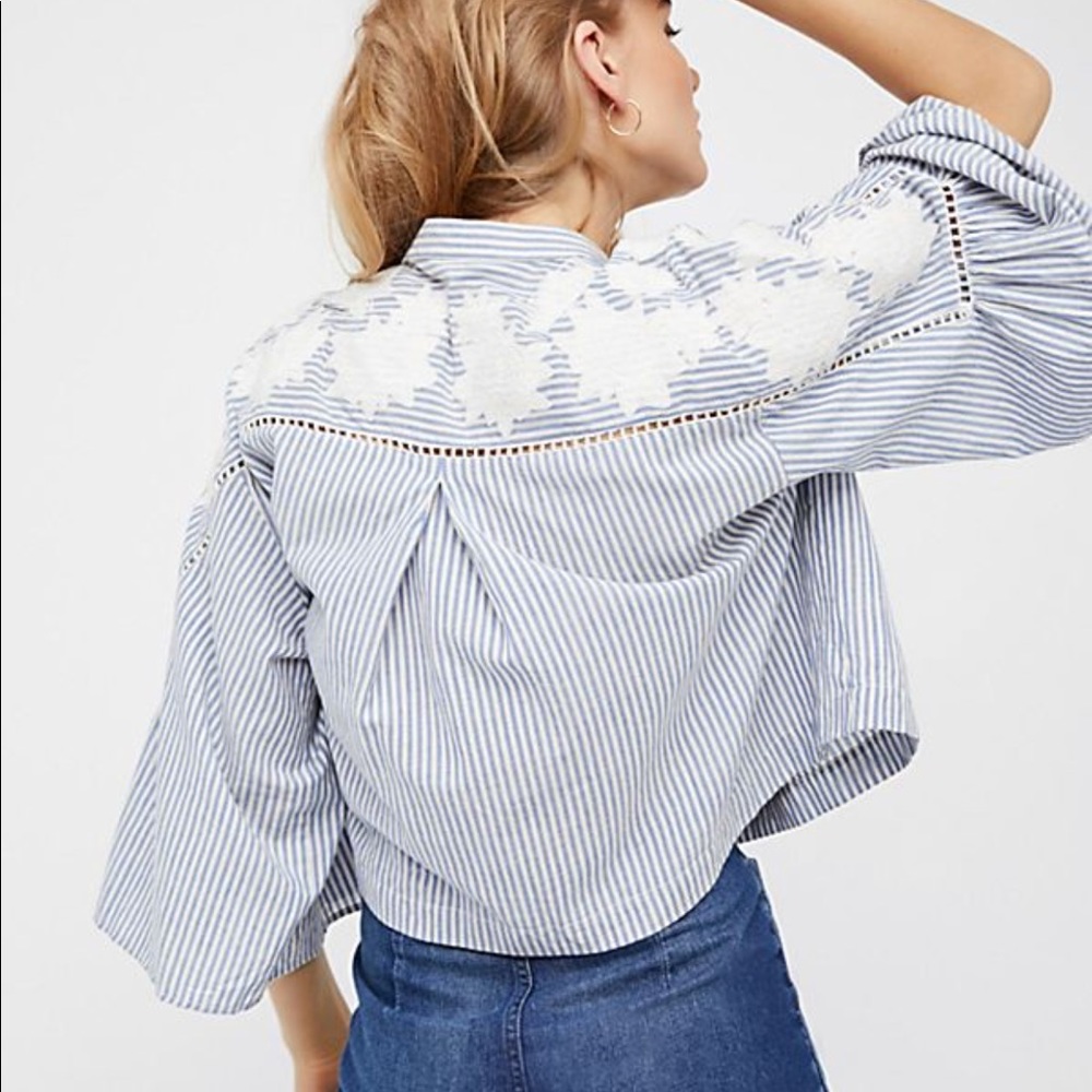 NEW Free People Liya Embroidered Tunic Top Sm/med - Picture 2 of 8
